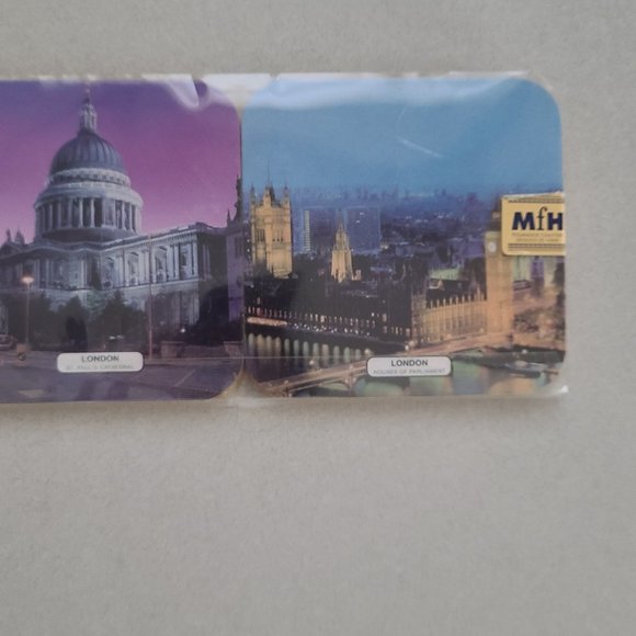 NWT Set of 6 Coasters, London England Themed - Picture 6 of 7